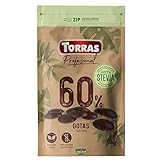 Torras Stevia Schoko Drops, 60% Kakaogehalt, Schokoladen Drops ohne Zuckerzusatz, Bigpack...