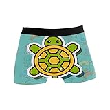 Stretch-Boxershorts, Ausbuchtung, Herren-Slip, Turtle Sea Life Cartoon, einfarbig, XL