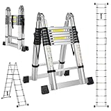 STANEW 5M(2.5+2.5M) Alu Teleskopleiter Teleskop Klappleiter, Groosse...