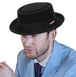 Klassischer Fedora-Hut aus der 1920er-Jahre, reine Wolle, Roll-Brim Pork-Pie,...