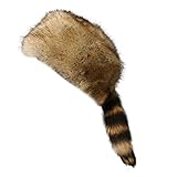 Altsuceser Waschbärschwanz aus Kunstfell, rund, flache Oberseite, Boone-Hut,...