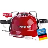 GOODS+GADGETS Getränke-Helm; Bauarbeiterhelm mit Trinksystem Getränkehalter; JGA...