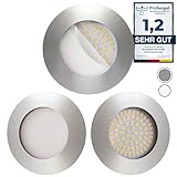 Scandinavian home 3er Set LED Einbaustrahler 230V 4,5W Warmweiß 60mm - 70mm I...