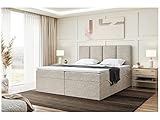MEBLINI Boxspringbett mit Bettkasten - Gepolstert Doppelbett mit Matratze und Topper -...