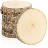 com-four® 8X Holzscheibe mit Rinde - Glasuntersetzer zum Schutz der Möbel -...