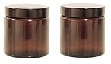 2 Glastiegel 120ml Cremetiegel aus Braunglas inkl. Etiketten