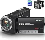 Delmodes Videokamera 2.7K 50MP Camcorder 16X Digitalzoom Vlogging Camera mit...
