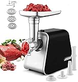 3-IN-1 Edelstahl Fleischwolf, Elektrischer Fleischwolf Wurstfüller Multi Küchenmaschine...