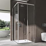 Sogood Duschkabine 90x90cm Eckeinstieg Schiebetür Duschabtrennung Klarglas Eckdusche 6mm...