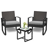 Bealife Gartenmöbel Set, Lounge Gartenmöbel Set Balkon 2 Personen，Balkonmöbel Kleiner...