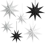 Yomisee Papiersterne Weihnachten 6 Stück, 3 x 30 cm + 3 x 45cm Faltstern Weihnachten, 9...