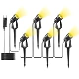 Yuusei Gartenbeleuchtung 6er Set/20M, Warmweiß 3000K Led Strahler Außen, IP65...
