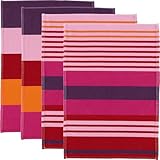 Erwin Müller Geschirrtuch im 4er-Pack Baumwolle pink-rot-orange Größe 50x70 cm