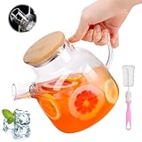 VFANDV Premium Teekanne mit Siebeinsatz, 1,5 Liter Tropffreie Glaskaraffe Robuste...