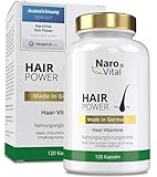 Haar-Vitamine - Hochdosiert mit Biotin, Zink, Selen, OPC, Hirse-Extrakt (reich...
