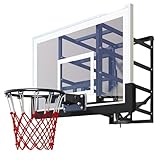 Höhenverstellbarer Basketballkorb für Outdoor-Wandhalterung, gehärtetes Glas Rückwand...