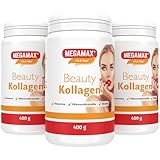 Megamax Nutrition - 3x400 g - Beauty Kollagen Pulver - mit Biotin Vitamin Komplex -...