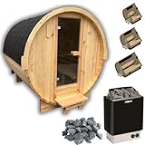 udimp Fasssauna inkl. Ofen und Saunasteine für 1-2 Personen Gartensauna...