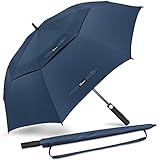 NINEMAX Golf Regenschirm Groß Sturmfest, Großer Regenschirm Sturmfest Stabil, Golfschirm...