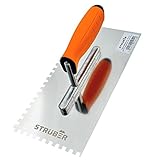 STRÜBER Zahnkelle 6mm (270 x 130 mm/Zahnung 6x6mm) - Profi Zahnglättekelle aus...