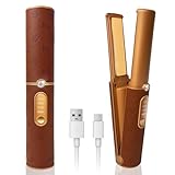 2 in 1 Glätteisen Kabellos, Haarglätter mit 5000mAh Akku, Tragbares Mini...