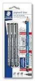 STAEDTLER artist Set, 3 Pigment Liner Schwarz 0.3, 0.5, 0.7mm mit...