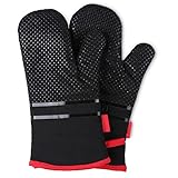 ZZWW Ofenhandschuhe, Topflappen Handschuh, Silikon Backofenhandschuhe,...