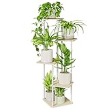 Bamworld Blumenständer Pflanzenständer Blumenhocker Pflanzenregal Indoor Weiss...