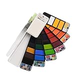 golden maple Aquarellfarben Set 33 Farben Reisen Solide Aquarellfarbe Set Tragbar...