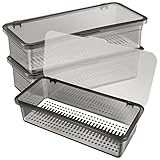 Angoily 3Er-Pack Besteckkasten mit Deckel Küchenschubladen-Organizer...
