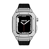 AEHON Legierung Uhrengehäuse Armband für Apple Watch Band Serie 7 45 mm Luxus Metall...
