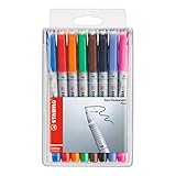 Folienstift - STABILO OHPen universal - wasserlöslich fein - 8er Pack - mit 8...
