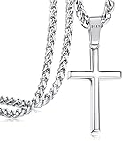 Adramata Kreuz Kette Herren Damen - 925 Silber Kreuz Anhänger Halskette -...