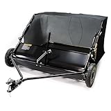 Wiltec Rasenkehrmaschine mit 87 cm Kehrbreite, Rasenkehrer für Aufsitzmäher, Laubsammler...