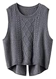 shownicer Damen Pullunder Basic Strickpullunder V-Ausschnitt Loose Fit Ärmellose...