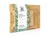 Panda Cut Schneidebrett 3er Set aus Bambus Holz mit Saftrille, Schnittfest &...