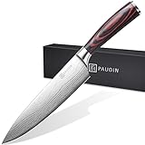 PAUDIN Kochmesser, Klingenlänge 20cm Profi Küchenmesser Messer Chefmesser Allzweckmesser...