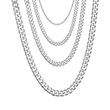 Zinvefa Herren Damen Panzerkette kette Halskette, 3/5/7/9mm breit Klassische Edelstahl...