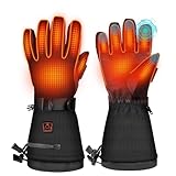 Powate Beheizbare Handschuhe für Herren Damen, 3 Stufige Beheizte Ski Handschuhe mit 7,4...