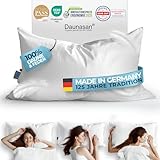 Glückstoff® Daunenkissen 40x80 [Made in Germany] - Hochwertiges Kopfkissen mit...