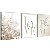 Novart Wandbilder Set Boho Strand - KOMPLETT AUFHÄNGFERTIG - Wohnzimmer Schlafzimmer Deko...