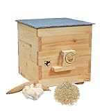 Hummelhaus Komplettset mit Wachsmottenschutz und Nistmaterial Kapok Holzspäne Hummeltür...