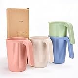 Unbreakable Trinkbecher, 4er Trinkbecher Set 350ml Tasse mit Griff Bruchfeste...