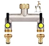 ilauke 2-Wege Wasserhahn Wasserverteiler, Verlängerter Griff, Verteiler Wasser...