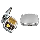 2 Stück mini Platz Metall Wasserdicht Pillendosen Pill Box Pillendose Tasche Geldbörse,...