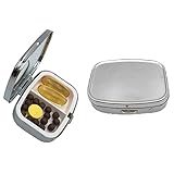 2 Stück mini Platz Metall Wasserdicht Pillendosen Pill Box Pillendose Tasche Geldbörse,...