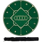 BCJMKDX Poker-Matten. Runde professionelle Pokermatte, tragbare Gummi-Pokertischplatte for...