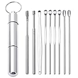 9 Stück Ohrenreiniger Edelstahl Set, Ohrenschmalz Entferner Werkzeug...