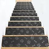 Stufenmatten Treppenmatten, rutschfeste Teppich-Stufenmatten (15er-Pack),...