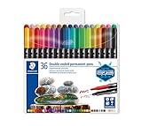 STAEDTLER 3187 TB36 - Doppelfasermaler permanent, feine und ultrafeine Spitze,...